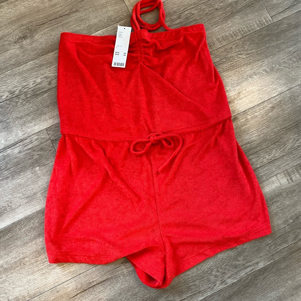 Red Terry Cloth Urban Outfitters Romper